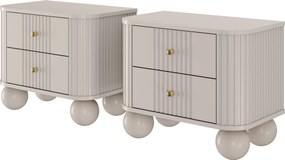 Zestaw szafek nocnych Vesper 56 cm - kaszmir / złote uchwyty / nogi kule
