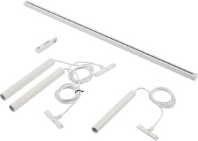 Nowoczesny system szynowy Slimline Keno z 3 białymi lampami wiszącymi 1-fazowy