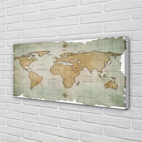 Obraz drukowany na płótnie Mapa Świata