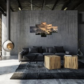 Obraz chmur i lasu (125x70 cm)