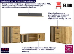 4-elementowy zestaw mebli z lamelami loft - Igiz 12X