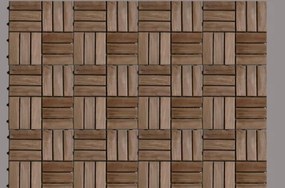 Płytki drewniane teak 30x30 cm na balkon i taras, 22 sztuki