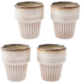 Kremowe kamionkowe filiżanki zestaw 4 szt. na espresso 100 ml Tone – Dakls