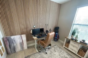 Drewniany panel akustyczny, 2400 x 600 mm, czarny podkład, 5 szt, brzoza