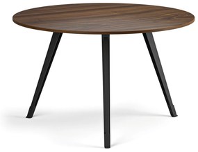 Stolik kawowy PRIMO ZEN, średnica 120 cm, czarna podstawa, orzech