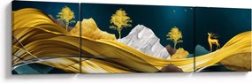 Obraz - Jeleń w krajobrazie (170x50 cm)