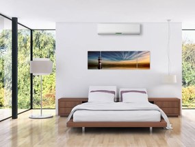 Obraz latarni morskiej na morzu (170x50 cm)