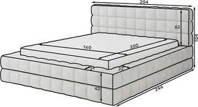 Beżowe tapicerowane łóżko dwuosobowe ze schowkiem ze stelażem 160x200 cm Dizzle – ELTAP