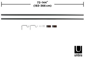 Stalowy regulowany karnisz 183 - 366 cm Blok – Umbra