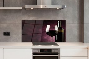 Szklany Panel Butelka i Kieliszek Wina
