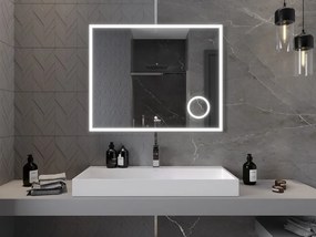 Mexen Kala lustro łazienkowe podświetlane z lusterkiem kosmetycznym 100 x 80 cm, LED 6000K, antypara - 9820-100-080-611-00