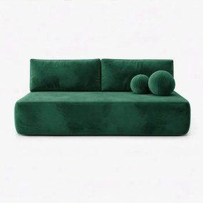 Sofa z Funkcją Spania ARVETO Zielona Welurowa Nowoczesna