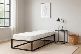Czarne Loftowe Łóżko Metalowe 90X200 Cm R3-G83