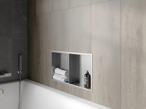Mexen X-Wall-R półka wnękowa z kołnierzem i półką 60 x 30 cm, inox - 1910603010S