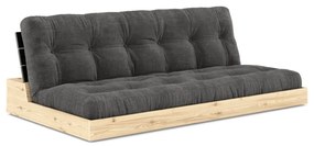 Antracytowa sztruksowa rozkładana sofa 196 cm Base – Karup Design