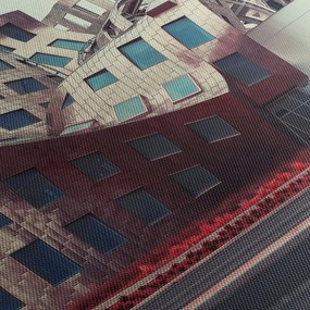 Obraz - budynek architektoniczny (z zegarem) (90x30 cm)