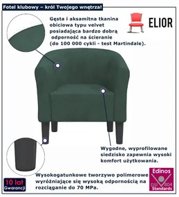 Ciemnozielony fotel welurowy do salonu  Z3-Z67