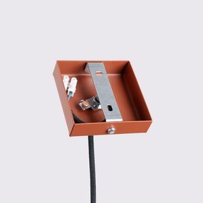 Lampa wisząca KARBON 1 ochra czerwona ryflowana SOLLUX  LIGHTING