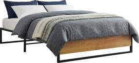 Czarne metalowe łóżko industrialne 100x200 cm F1-W22