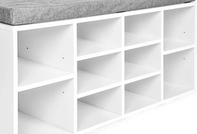 Duży regał na buty z siedziskiem Noa 015, biały