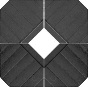 Outsunny Obciążniki do podstaw parasoli, wypełnialne wodą i piaskiem, plastikowe, 80Dł x 80Szer x 13Wys cm, Czarny