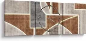 Obraz - Kształty (z zegarem) (90x30 cm)