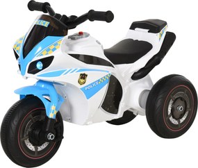 HOMCOM Jeździk, pojazd jeździk z muzyką i reflektorem, pojazd dziecięcy w stylu motocykla wyścigowego, do 20 kg, 18-36 miesięcy, niebieski | Aosom PL