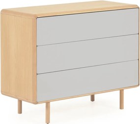 Szaro-naturalna komoda w dekorze jesionu 99x78,5x42 cm Anielle – Kave Home
