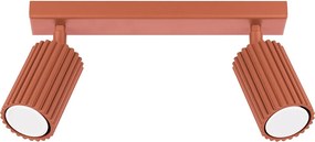 Lampa Sufitowa Minimalistyczny Karbon, Aluminium - 2 Źródło - L.30 X H.16.5 Cm - Ochra Czerwona