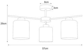 Lampa z trzema kloszami sufitowa beżowa A6-Z44