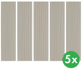 Drewniany panel akustyczny, 2400 x 600 mm, czarny podkład, 5 szt, brzoza