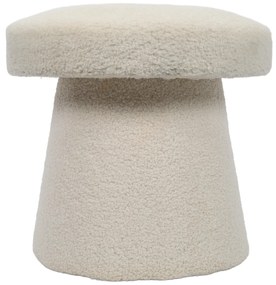 Pufa okrągła tapicerowana TEDDY grzybek boucle, Ø 43 x 38 cm