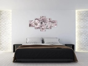 Obraz - Vintage kwiaty piwonii (125x70 cm)