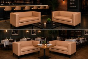 Sofa Monaco : Kolor nogi - Venge, Kolor tkaniny - EKO-SKÓRA - 14D, Typ tkaniny - Eko-skóra , Wysokość nogi - 15 cm