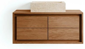 Brązowa wisząca szafka pod umywalkę z litego drewna tekowego 90x40 cm Kenta – Kave Home