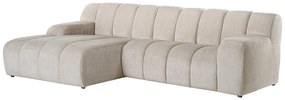 Kanapa narożna lewostronna  z beżowej tkaniny szenilowej BELADON