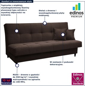 Brązowa sztruksowa wersalka rozkładana F5-K43