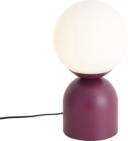 Lampa stołowa Hotel Chic fioletowa z opalowym szkłem - Pallon Trend