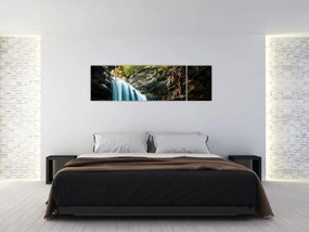 Obraz leśnego wodospadu (170x50 cm)