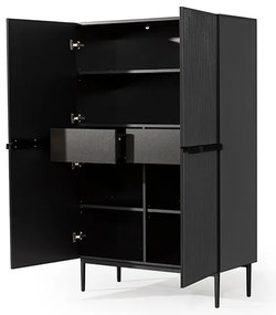 Komoda wysoka Nicole 100 cm - czarny mat / czarne nóżki