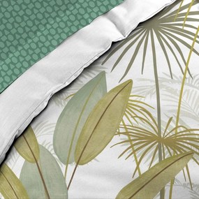 Biało-zielona bawełniana pościel dwuosobowa z prześcieradłem/6-częściowa 240x220 cm Otika – douceur d'intérieur
