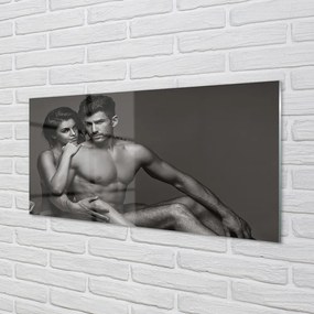 Panel szklany do Kuchni Para: Kobieta i Mężczyzna