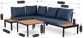 Granatowa nowoczesna sofa ogrodowa  K5-H70