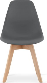 Ciemnoszare krzesło KITO z bukowymi nogami
