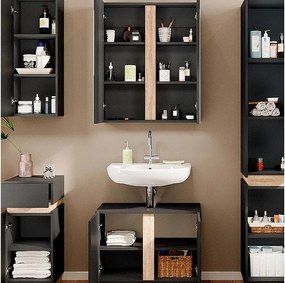 Zestaw mebli łazienkowych antracyt 70x34x55 gloria