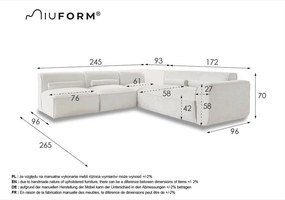 Kremowy narożnik (lewostronny) Flex Felix – Miuform
