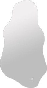 Podświetlane lustro łazienkowe w organicznym kształcie z funkcją przeciwmgielną i przyciskiem dotykowym - 54 x 100 cm - MERANDIA