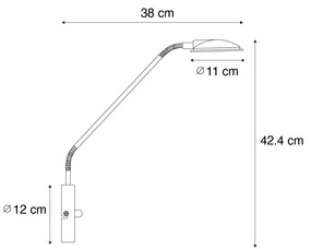 Nowoczesna lampa ścienna stalowa z diodami LED - Eva Nowoczesny Oswietlenie wewnetrzne