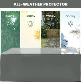Outsunny Pokrowiec na meble ogrodowe odporny na zimę, wodoodporny, plandeka ochronna Oxford 275 x 205 x 90 cm Ciemnoszary | Aosom PL