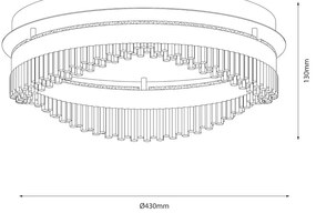 Lampa sufitowa złota, kryształki PRECIOSA 36W LED